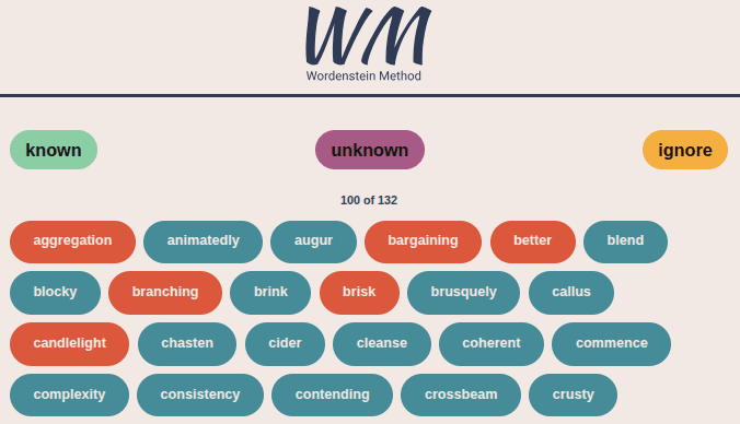 word sorting example